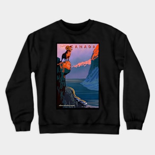 Retro Explore Canada Train Travel Poster Crewneck Sweatshirt